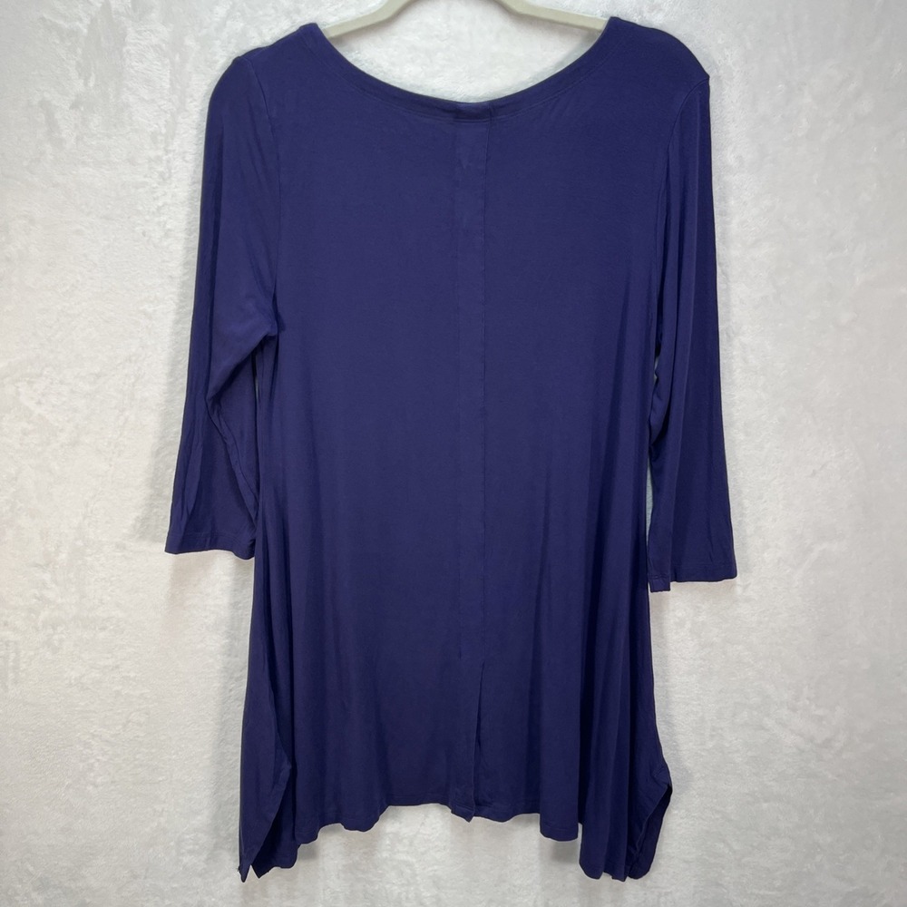 Soft Surroundings 3/4 Sleeve Boat Neck Tunic Womens Medium Purple Casual Basics - Picture 7 of 7